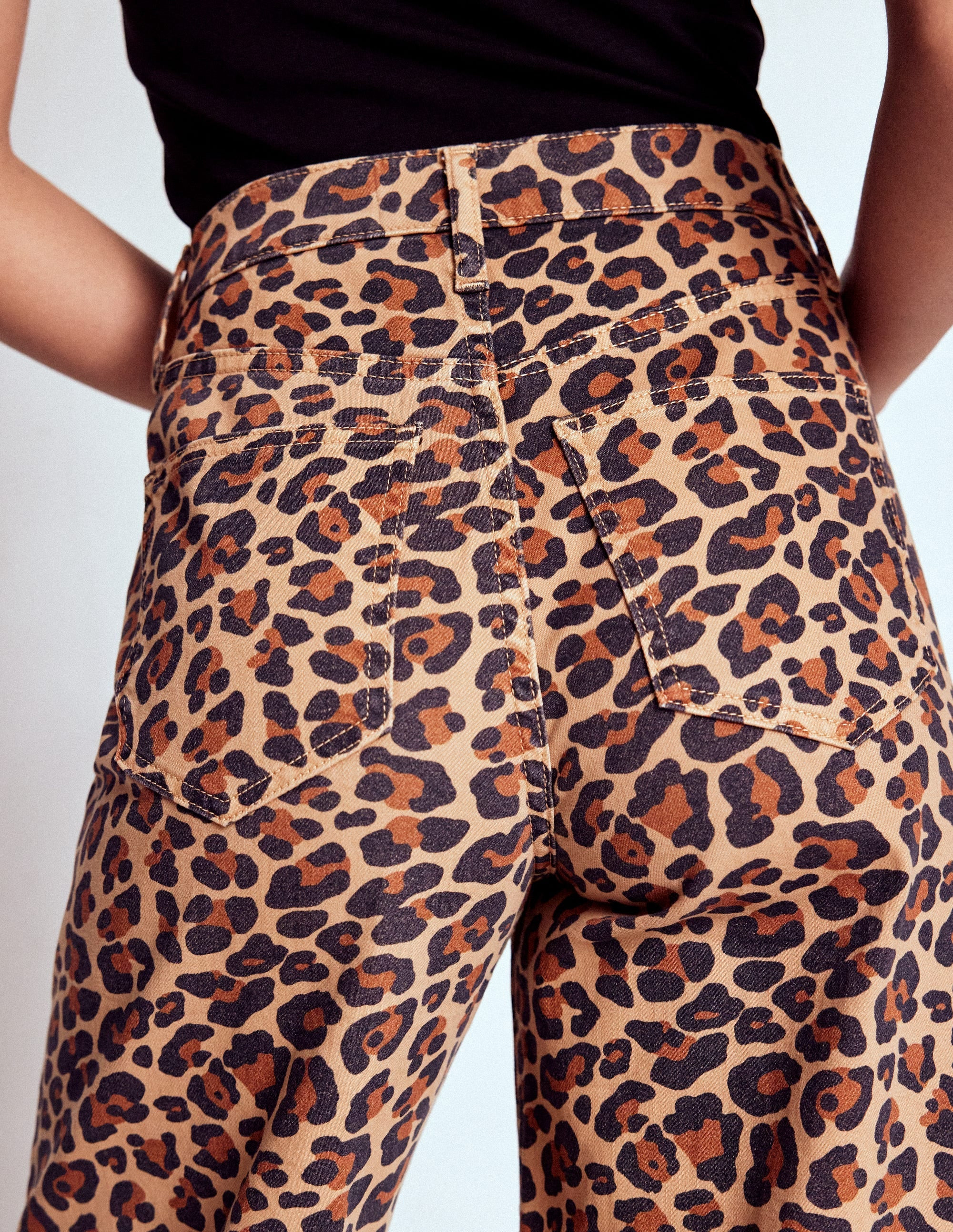 High Rise Wide Leg Jeans-Leopard Print | Boden (US)