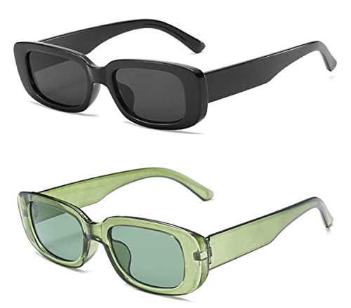 Amazon.com: IKANOO Retro Rectangle Sunglasses for Women Men Small Square Frame Trendy Y2K 90\u201... | Amazon (US)