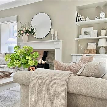 RUZUQE YalzoneMet 4pcs Viburnum Artificial Flower Snowball 26.8'' Long Stem Green Small Hydrangea... | Amazon (US)