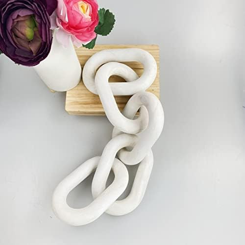 Decorative Wood Chain Link Hand Carved 5-Link Wood Knot Bead Garland for Home Boho Farmhouse Prayer  | Amazon (US)