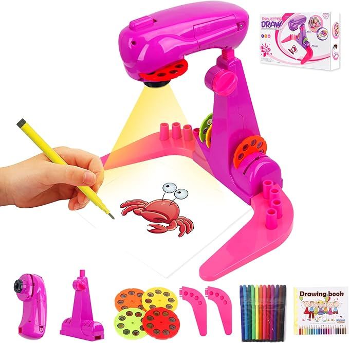 LEERFEI Kids Projection Drawing Sketcher,Intelligent Drawing Projector Toy Machine with 32cartoon... | Amazon (US)