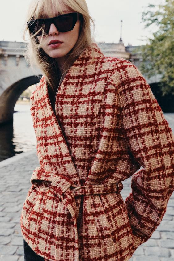 ZW COLLECTION WOOL BLEND BELTED JACKET | Zara UK