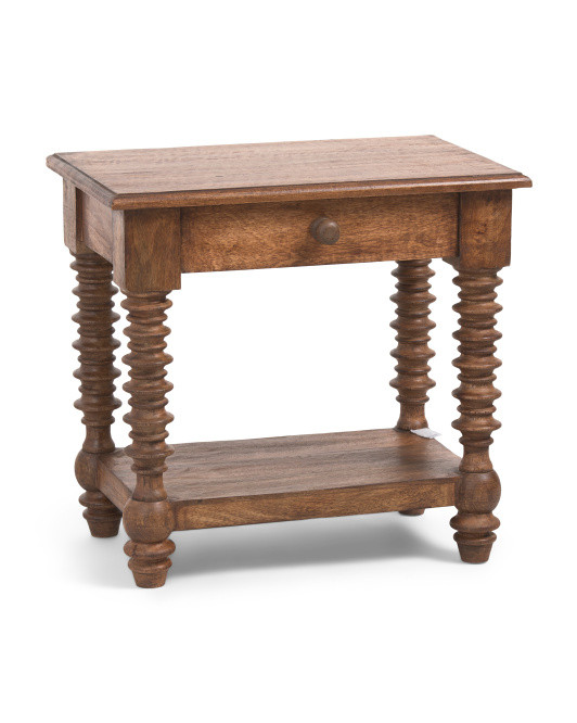 24x16x24 Wooden Knobby 1 Drawer Side Table | Marshalls