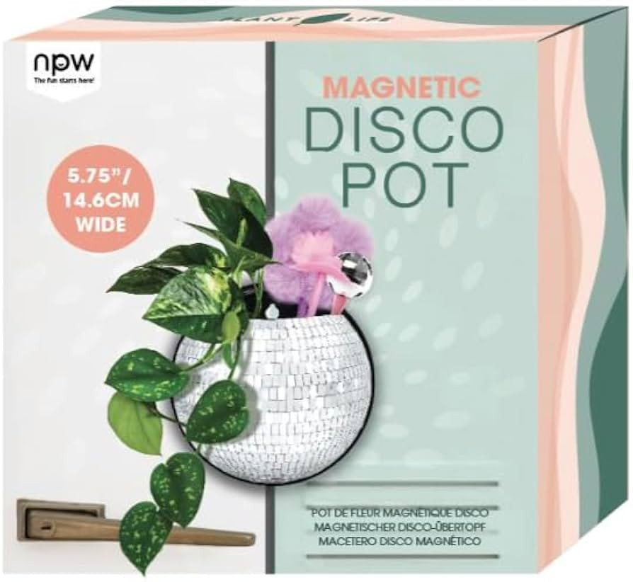NPW Plant Life Magnetic Disco Ball Planter for Fridge, Plants Magnets for Refrigerator, Retro Ind... | Amazon (US)