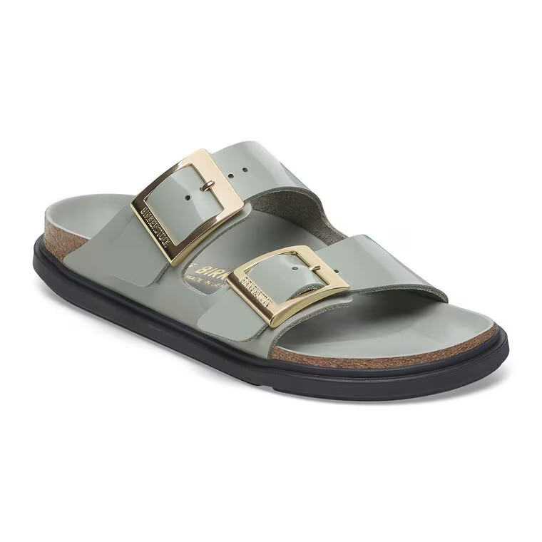 Arizona Droplet Buckle Natural Leather Patent High Shine New Beige | BIRKENSTOCK | Birkenstock USA