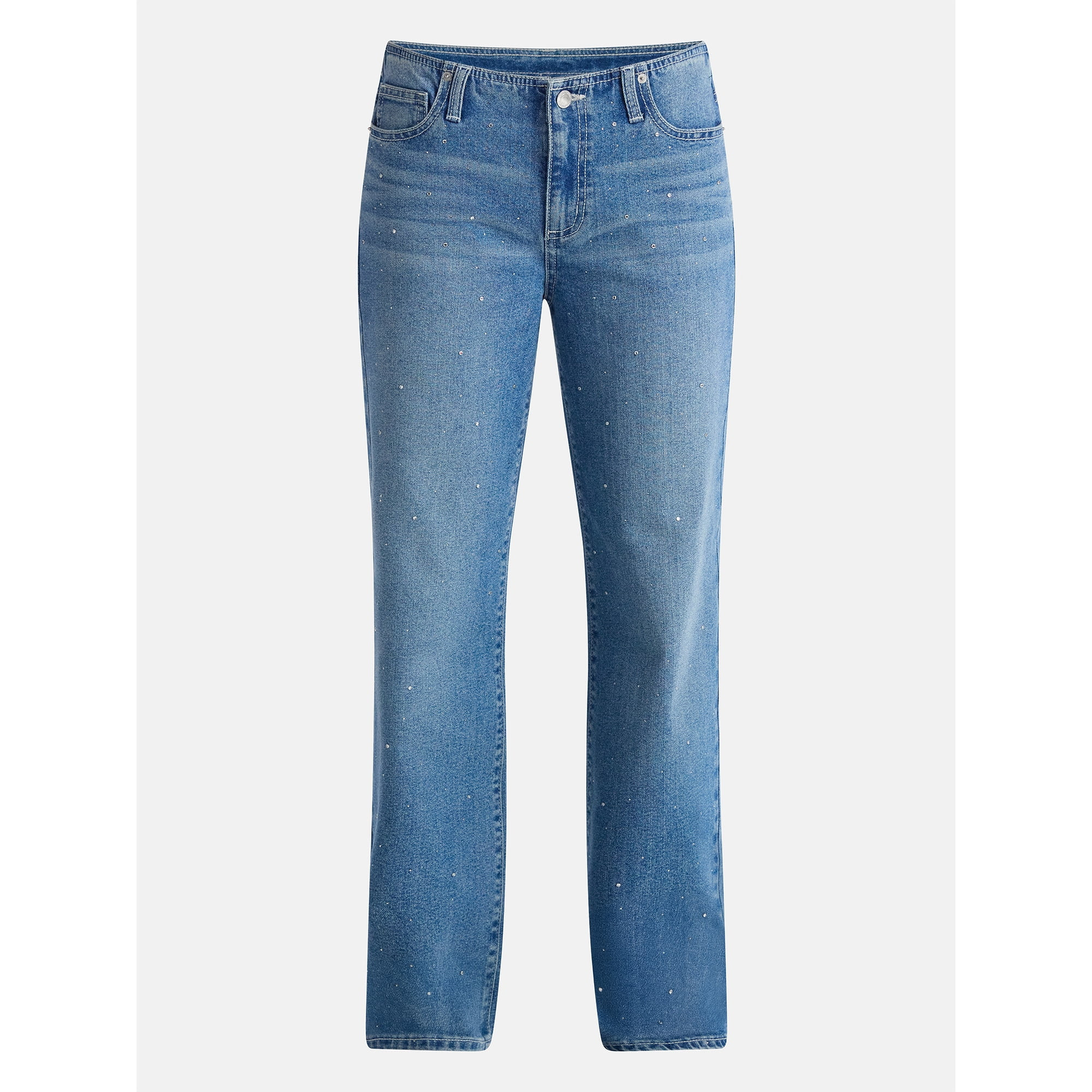 No Boundaries Studded Baggy Wide Leg Jeans, 31.5'' Inseam, Women's | Walmart (US)