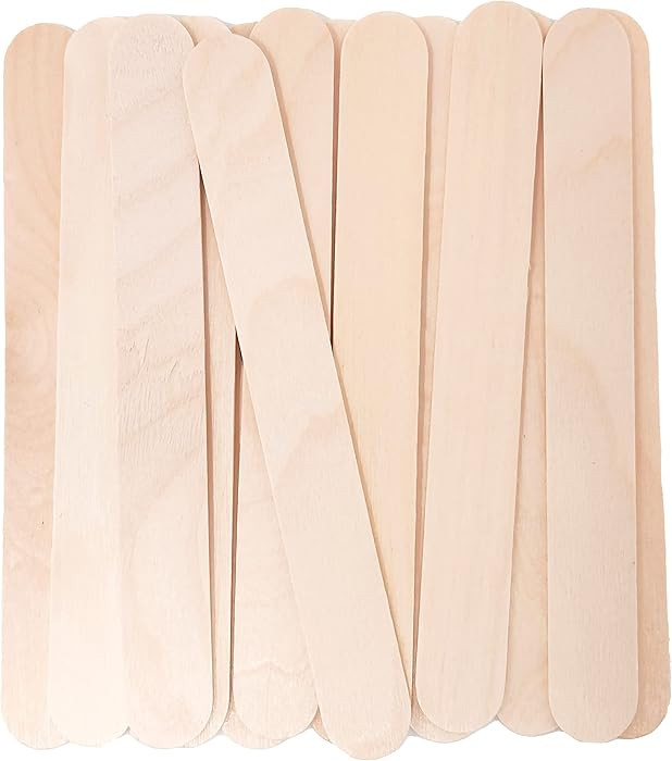 Makerstep 6 Inch Jumbo Wooden Multi-Purpose Wax Sticks 100 Pack. Large Popsicle Sticks, Applicato... | Amazon (US)