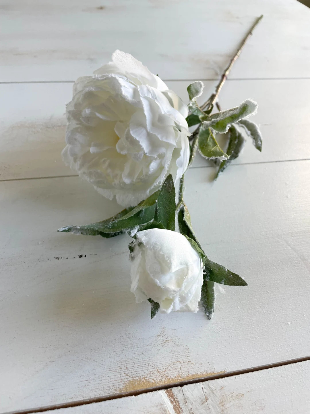 Double Headed Frosted White Peony 27.5 1pcs Holiday Decor Christmas Frosted Peony White - Etsy | Etsy (US)