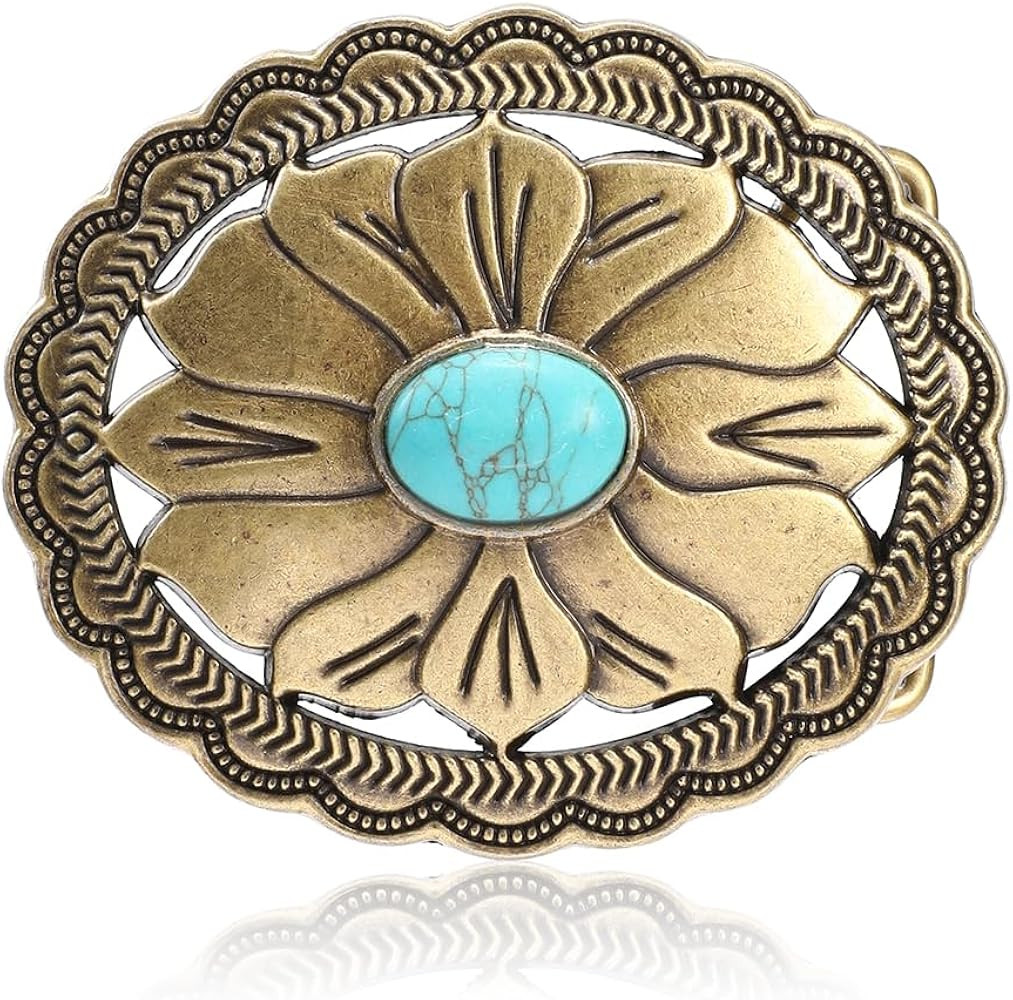 Western Belt Buckle for Men, Vintage Poker Cowboy Belt Buckles Texas Rodeo Accessory for Women | Amazon (US)