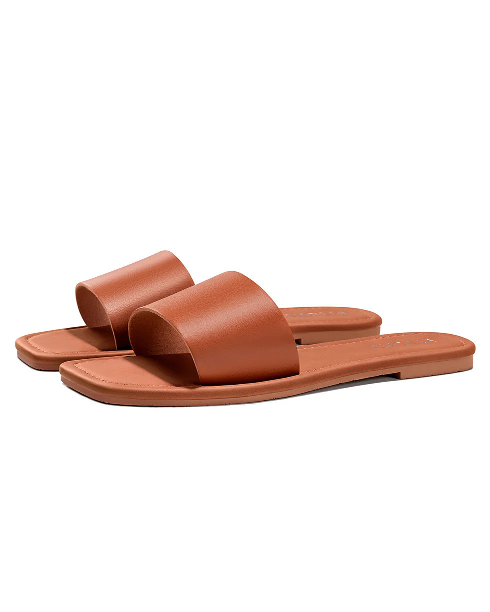 Leia | Classic Wide Strap Slides | Fitory US (for Influencers)