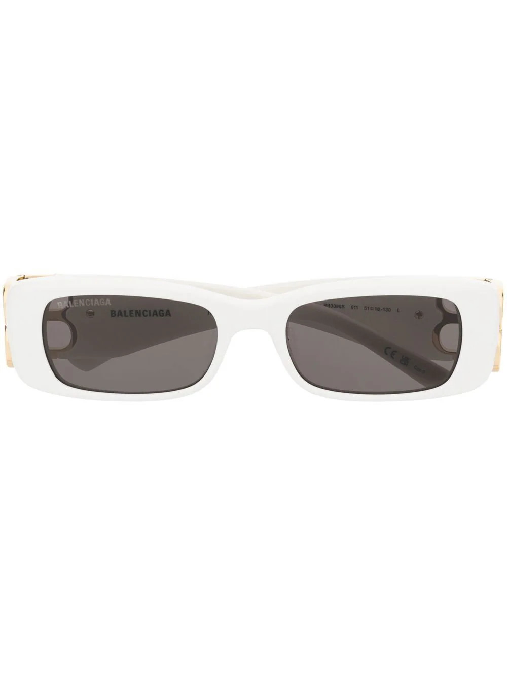 Balenciaga Eyewear BB0096S BB-plaque sunglasses - White | Farfetch Global