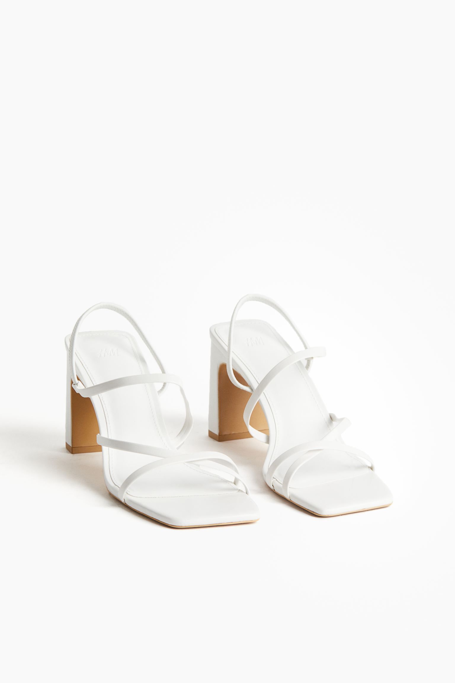 Block-heeled sandals - White - Ladies | H&M GB | H&M (UK, MY, IN, SG, PH, TW, HK)