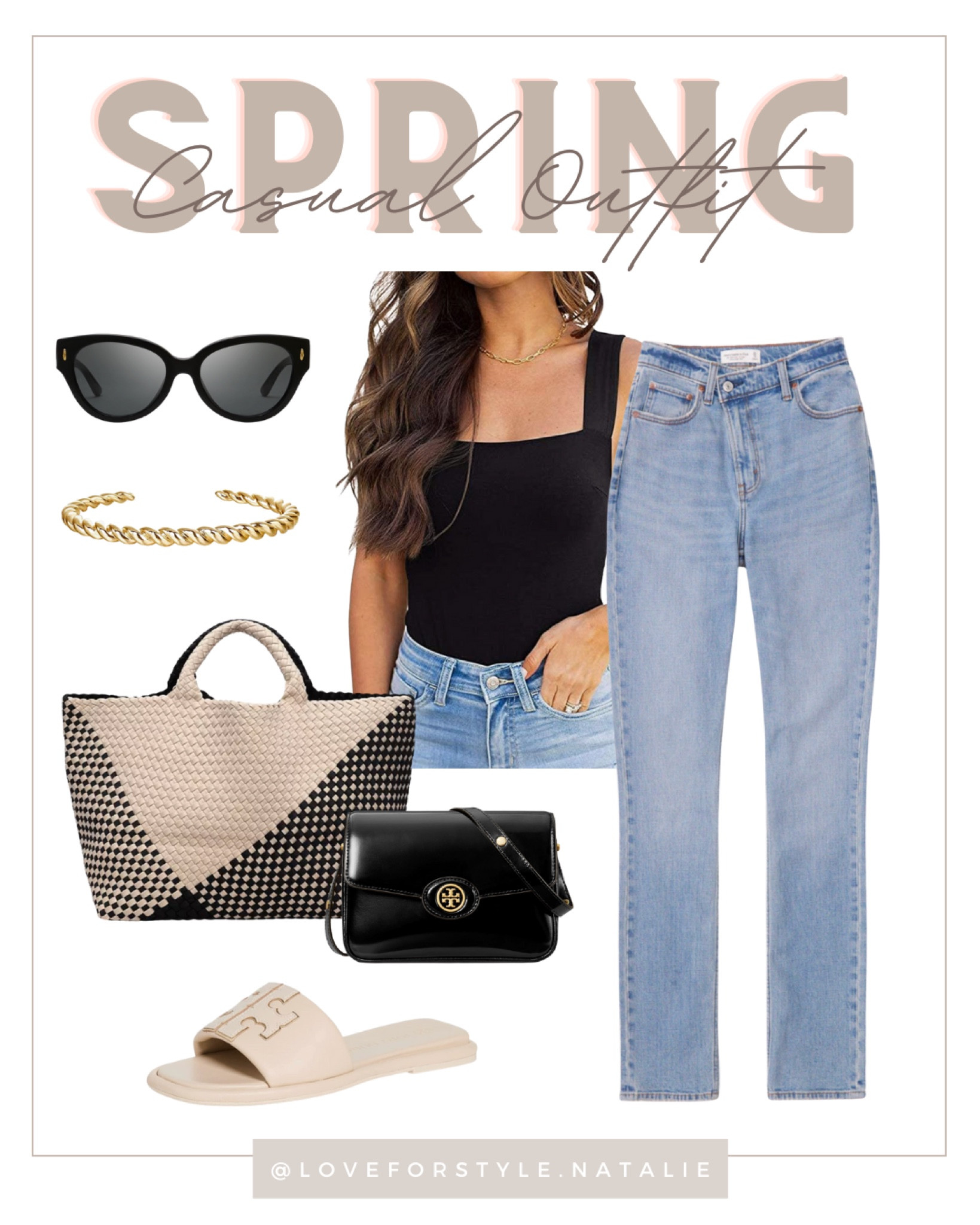 Spring Casual Outfit Inspo | denim jeans | Tory Burch sandals | black sunglasses | gold bracelet | Naghedi woven tote | black tank | summer outfit | neutral outfit inspo 



#liketkit  
 

#LTKunder50 #LTKsalealert #LTKworkwear #LTKU #LTKunder100 #LTKunder50 #LTKshoecrush #LTKFind #LTKSeasonal #LTKstyletip #LTKSeasonal #LTKtravel #LTKswim #LTKSeasonal #LTKFind #LTKstyletip