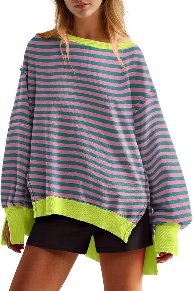 Lepunuo Womens Oversized Sweatshirts Crewneck Long Sleeve Pullover Top Hoodies Fall Fashion 2024 ... | Amazon (US)