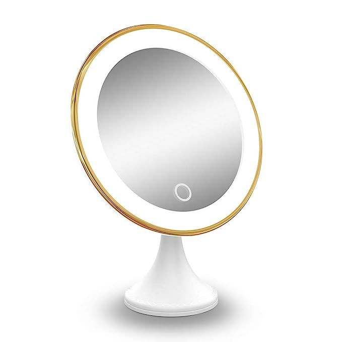 BEQOOL 10X Magnifying Lighted Makeup Mirror with Lights, 360°Rotation Vanity Mirror Portable Han... | Amazon (US)