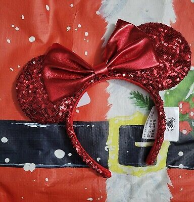 Disney Parks Red Sequin Minnie Mouse Ears Head Band NWT | eBay US