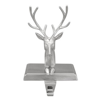 Northlight 8" Shiny Silver Deer Head Christmas Stocking Holder | Target