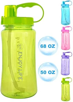 GTI Large Capacity Sports Water Bottle, 50oz - 68oz - 102oz Wide Mouth Portable Big Plastic Bottl... | Amazon (US)