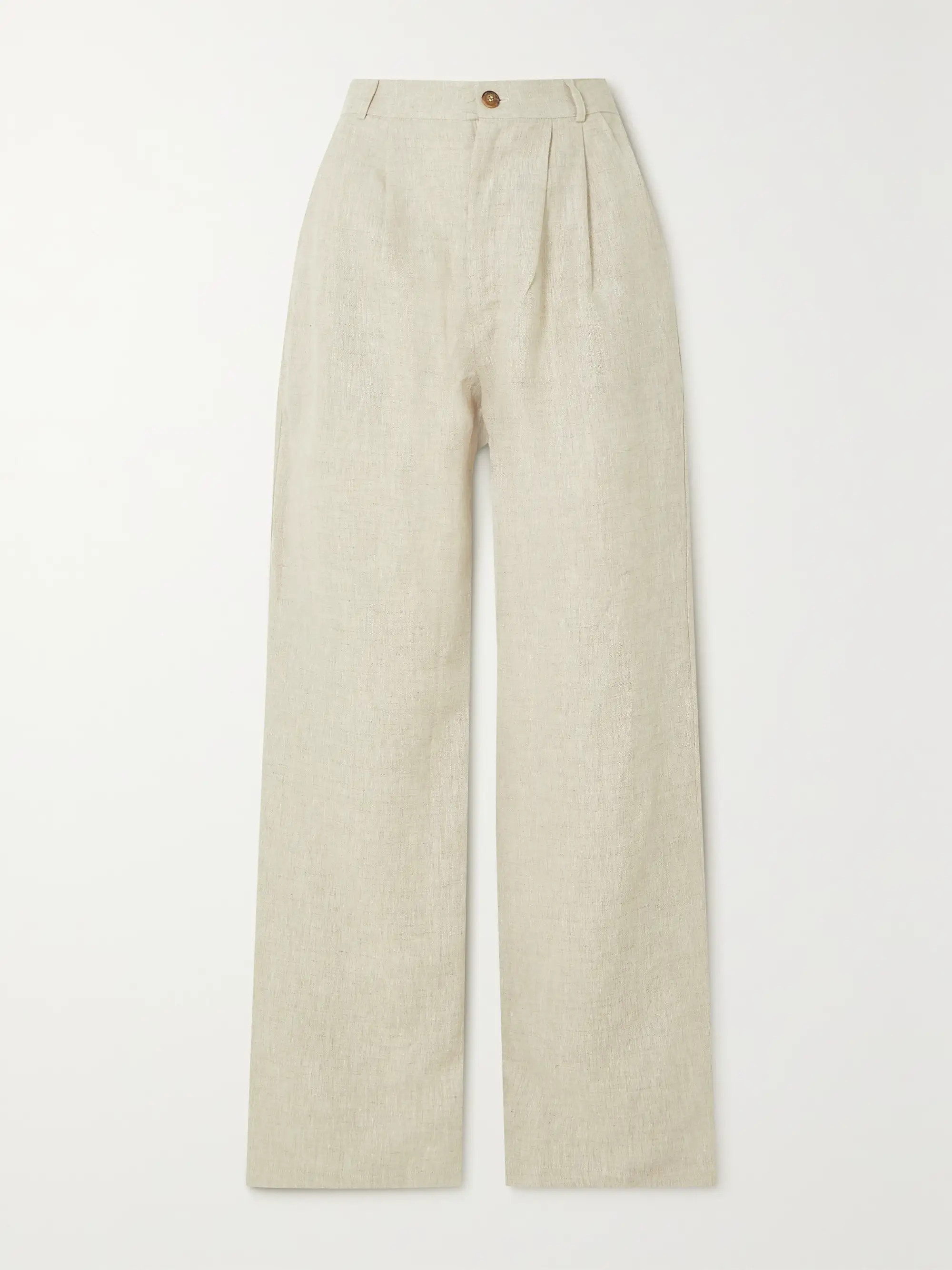 + NET SUSTAIN Mason pleated linen straight-leg pants | NET-A-PORTER (UK & EU)