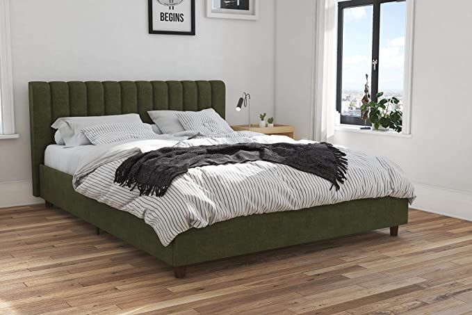 Novogratz Brittany Upholstered Bed, Queen, Green | Amazon (US)