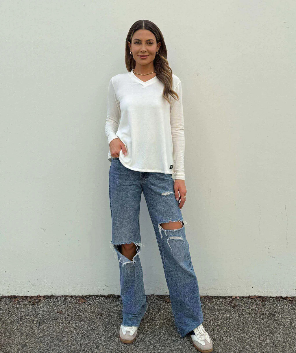 CashSoft V-Neck Long Sleeve | Shebird