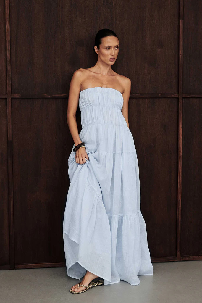 ARTIE CORNFLOWER RAMIE MIDI DRESS | DISSH