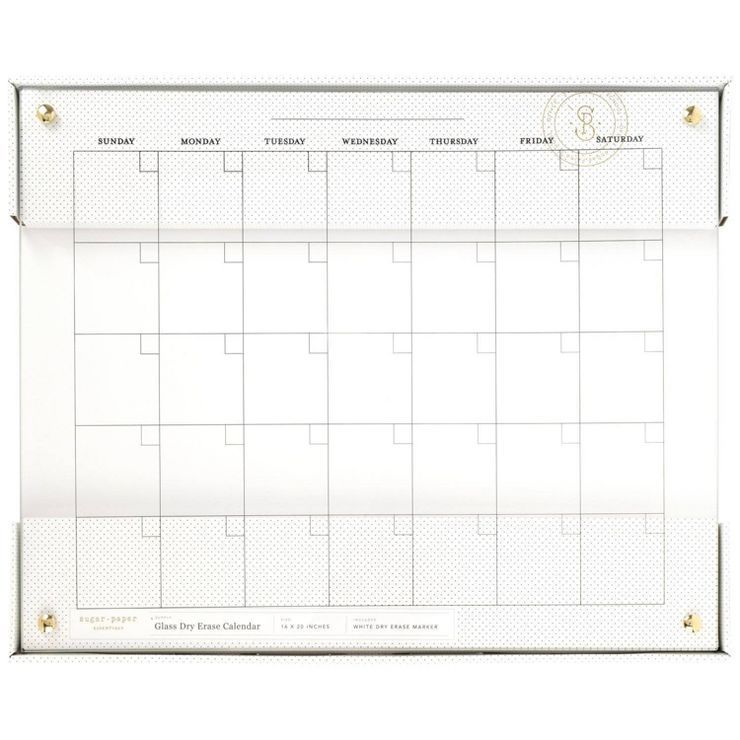 20"x16" Glass Dry Erase Calendar - Sugar Paper Essentials | Target