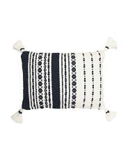 14x20 Indoor Outdoor Aztec Stripe Tassel Pillow | TJ Maxx