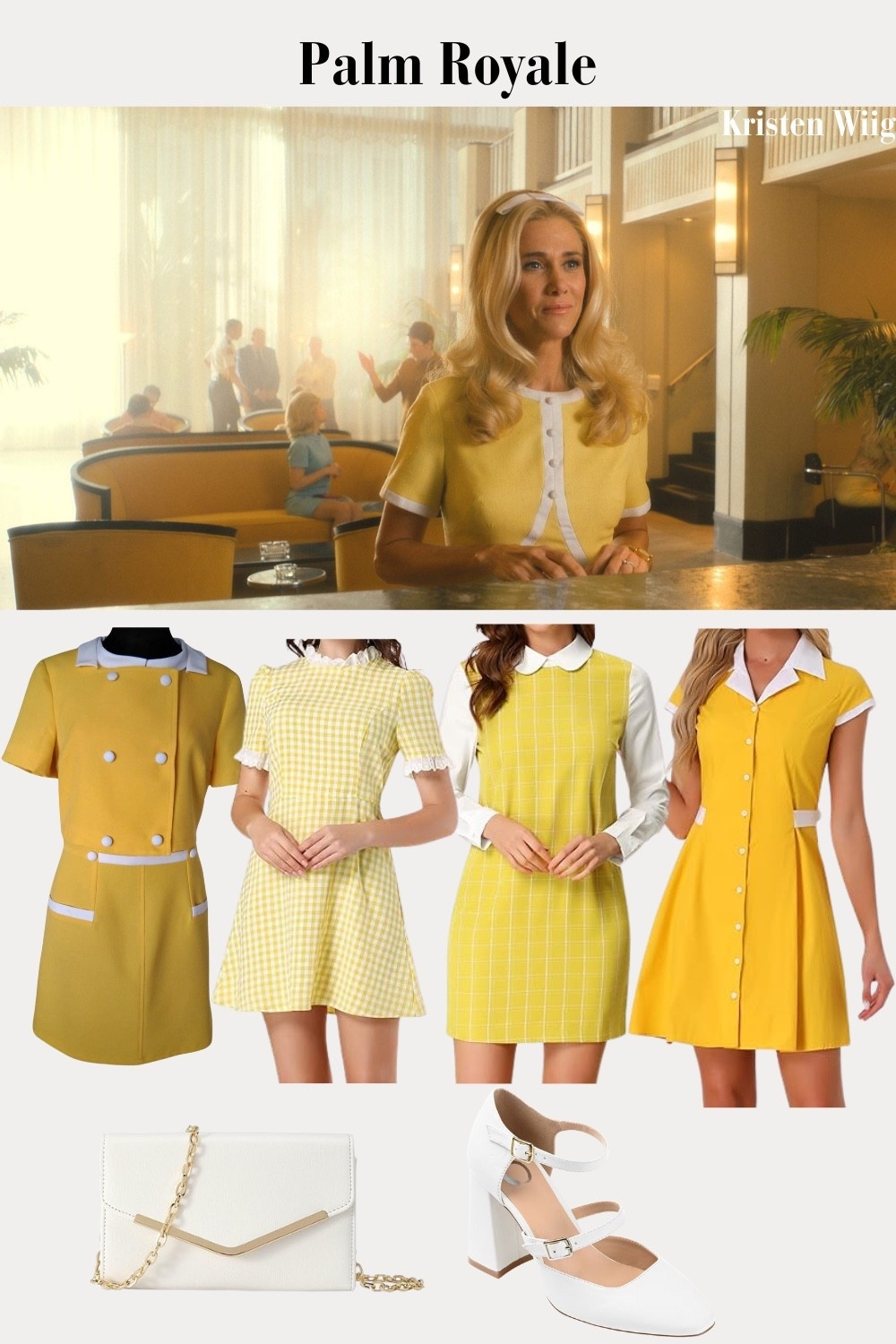 Maxie. Wears a yellow and white dresss