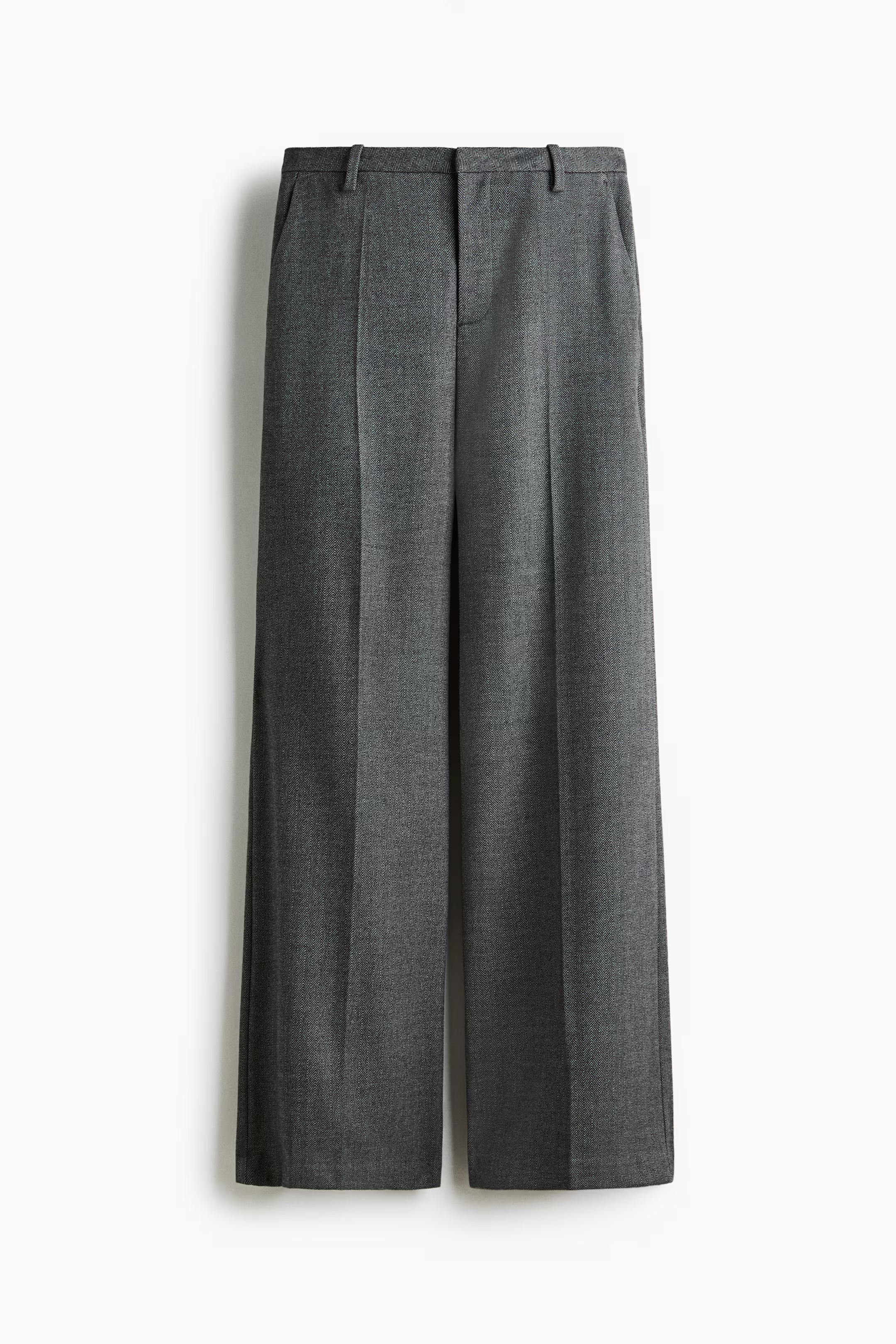 Pantalón sastre amplio - Gris oscuro/Espiguilla - MUJER | H&M ES | H&M (FR, IT, ES, PT, BE)