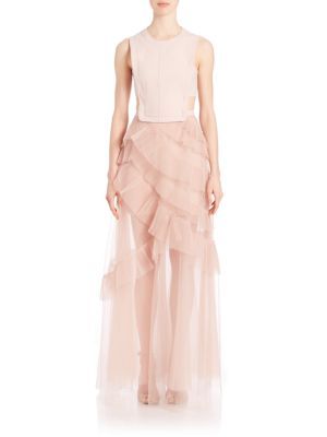 Avalon Sheer Cutout Gown | Saks Fifth Avenue