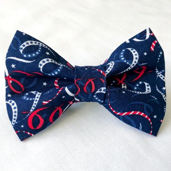 Dog Bowtie Fourth of July Pet Bow Independence Day Confetti | Etsy | Etsy (US)