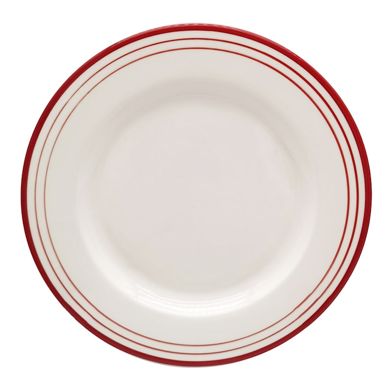 Christmas Red Rim Stoneware Salad Plate, 8.5" | At Home