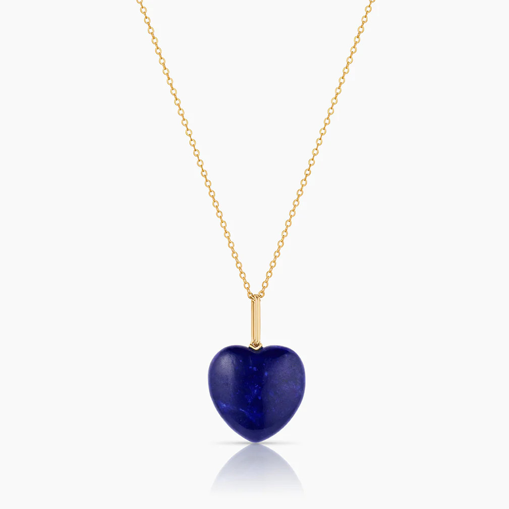 Gemma Lapis Heart Necklace | THATCH