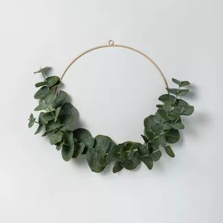 14&#34; Faux Eucalyptus Wire Wreath - Hearth &#38; Hand&#8482; with Magnolia | Target