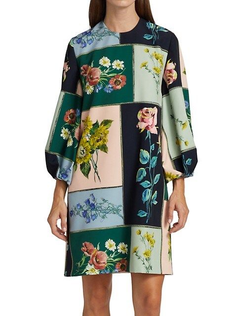 Colorblock Floral Mini-Dress | Saks Fifth Avenue