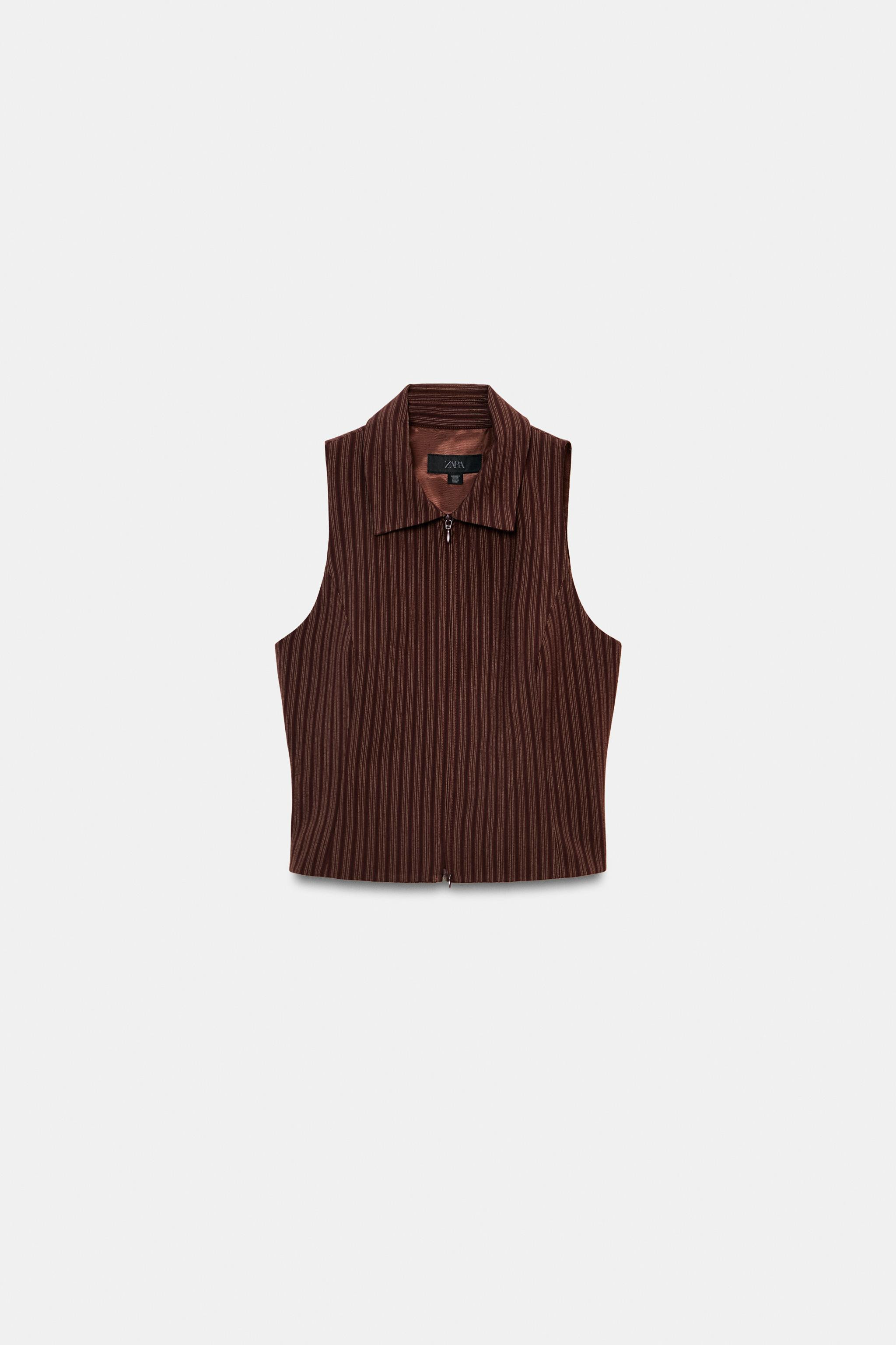 STRIPED ZIP-UP WAISTCOAT | Zara UK