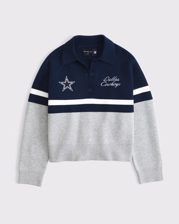 Women's Dallas Cowboys LuxeLoft Sweater Polo | Women's Tops | Abercrombie.com | Abercrombie & Fitch (US)