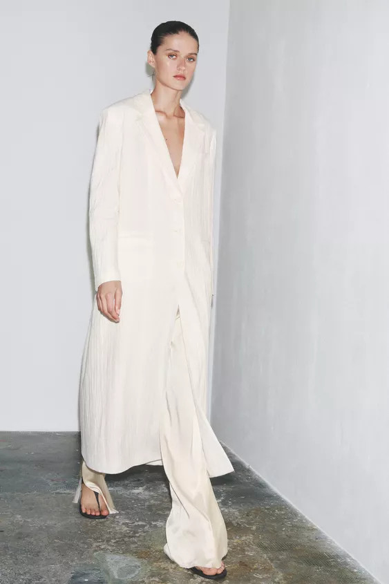ZW COLLECTION LINEN FROCK COAT | Zara US