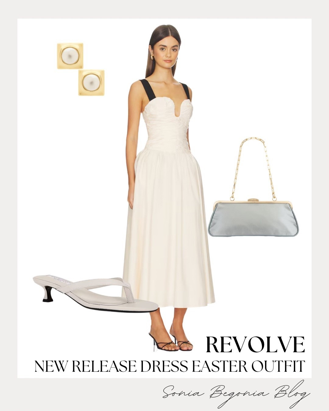 Revolve Easter Outfit

Easter Sunday style is all about fresh, bright, and elegant silhouettes. This stunning white midi dress with its romantic gathered bodice and contrasting black straps is such a dream. I love the way it flows, creating a look that is both timeless and sophisticated—perfect for a garden party or a family brunch. 🕊️

To keep the look modern and fresh, I’ve styled it with a pair of sleek white thong-style heels. The gold and pearl statement earrings add a touch of classic luster, while the soft grey satin clutch brings a subtle, cool-toned elegance to the ensemble. It’s a beautifully balanced look that feels light and festive for the occasion. 🌷

I find that a well-structured midi dress is always a reliable choice for spring celebrations. The deep neckline and cinched waist are so flattering, making me feel confident and put-together all day long. This outfit is all about celebrating the season in style with those perfect finishing touches. 🌼

#EasterOutfit #RevolveStyle #SpringFashion #MidiDress #EasterSunday #StyleInspo

#LTKspring #LTKspringtrends #LTKootd