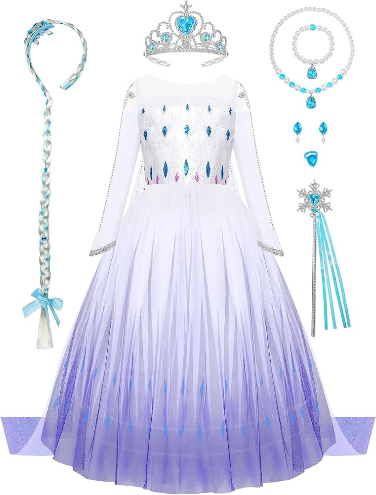 VOKOFAYE Girls Princess Dress for 3 4 5 6 7, Fancy Dress Up Toy With Cloak, Halloween Costume for... | Amazon (US)