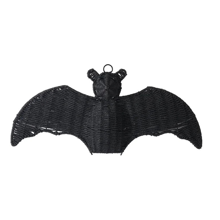 Woven Rattan Bat Wall Hanging Halloween Decor, 3D Scary Handcrafted Black Rope Bats, Handcrafted ... | Walmart (US)