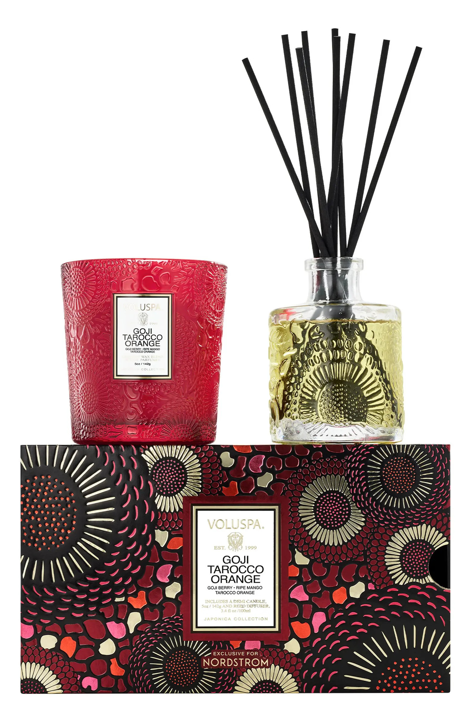 Goji Tarocco Orange Scented Candle & Diffuser Set | Nordstrom