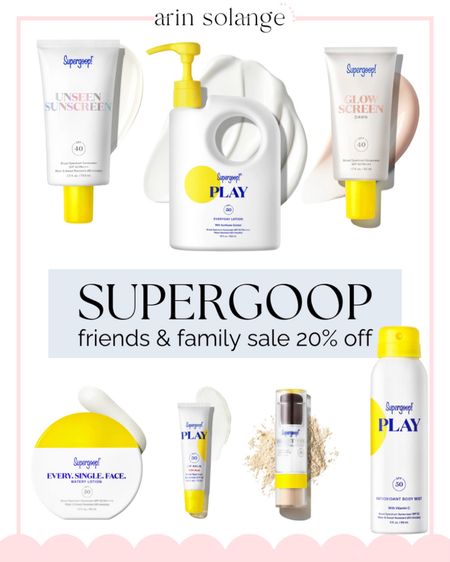 Shop the supergoop friends and family sale for 20% off! I love the unseen sunscreen and glow screen 

#LTKActive #LTKSeasonal #LTKFamily
