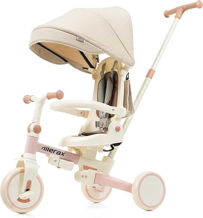 7 in 1 Baby Tricycle Toddler Trike Collapsible Frame Lightweight Kid Rider Removable Pedal Ages 1... | Amazon (US)