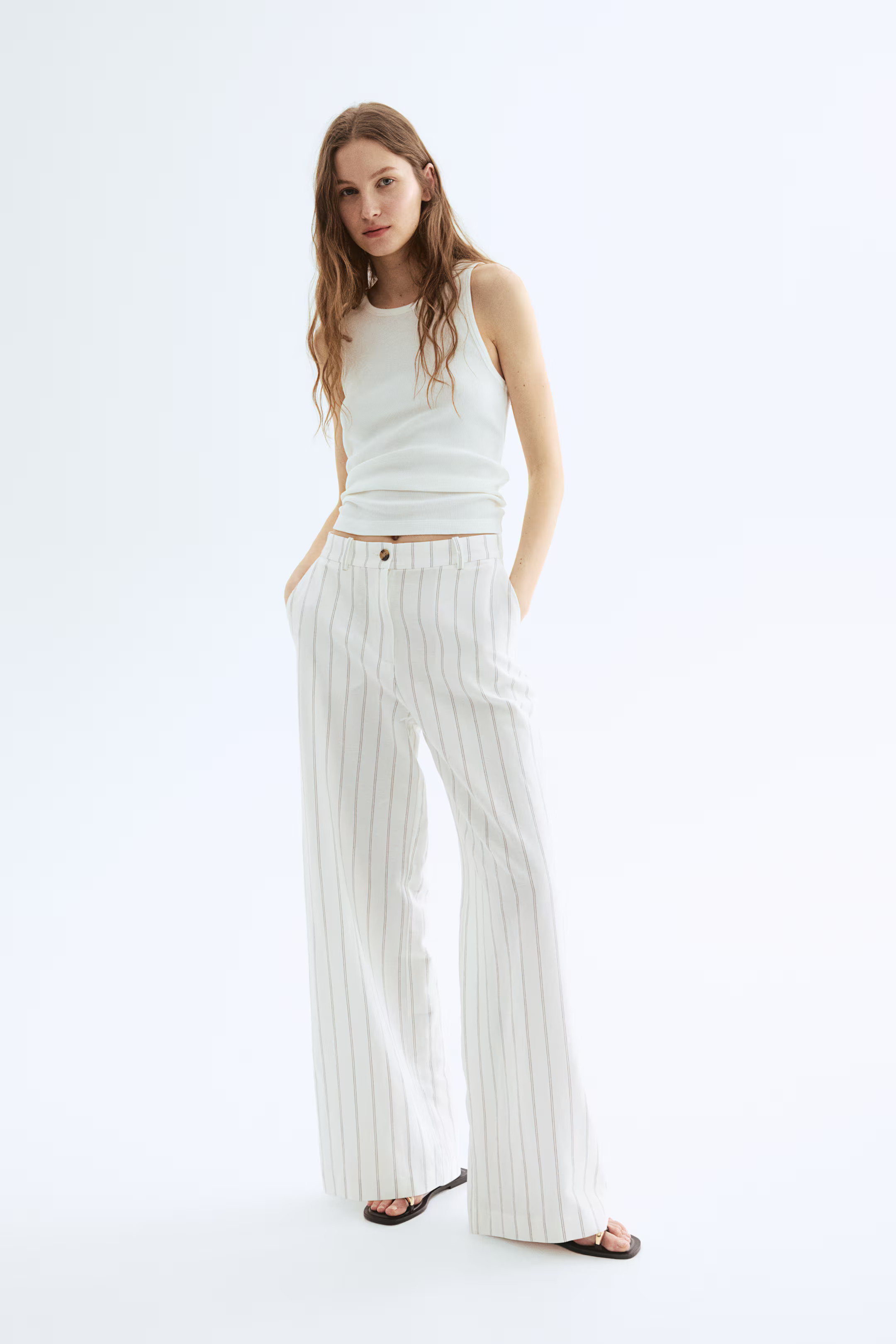 Wide-Leg Linen-Blend Pants | H&M (US + CA)