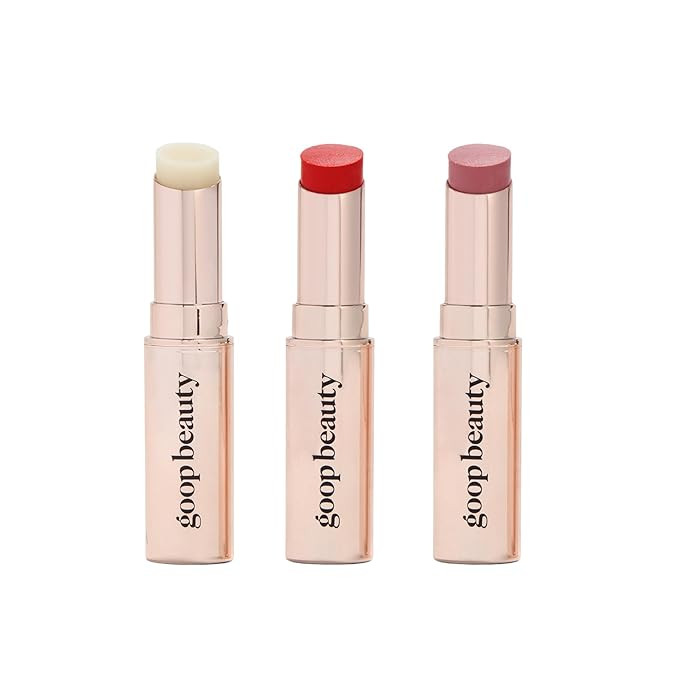 goop Beauty Lip Balm Trio | Clean Moisturizer for Chapped, Cracked & Dry Lips | Clear, Peony, & T... | Amazon (US)