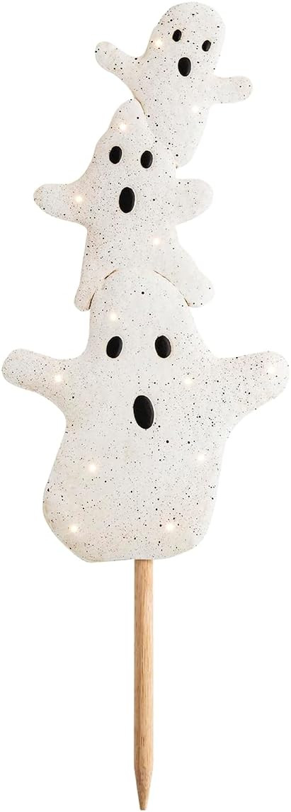 Mud Pie Halloween Tin Ghosts Light Up Yard Stake | Amazon (US)