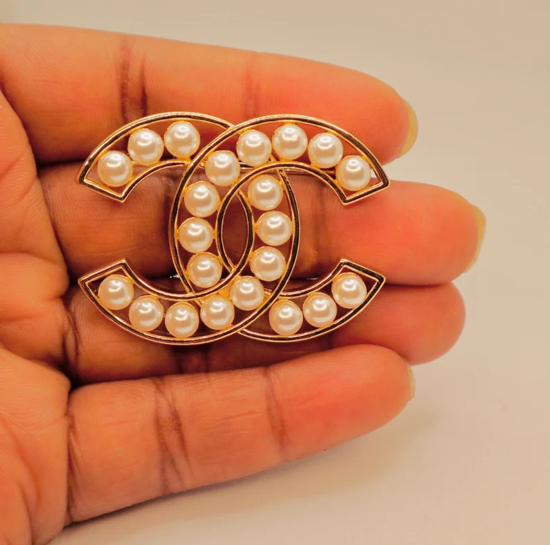 Gold Chic Pearl Brooch Pin D005 | Etsy | Etsy (US)