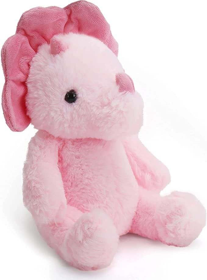 VANLINNY Valentines Day Stuffed Animals, Pink Triceratops Toy for Kids, Cute 9" Stuffed Dinosaur ... | Amazon (US)